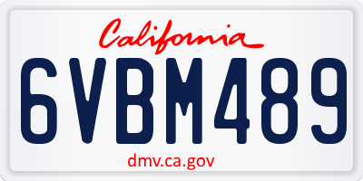 CA license plate 6VBM489