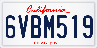 CA license plate 6VBM519