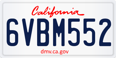 CA license plate 6VBM552