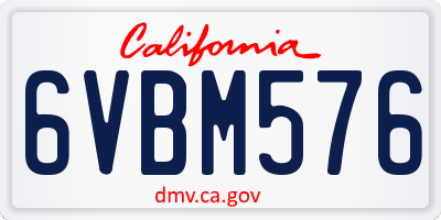 CA license plate 6VBM576