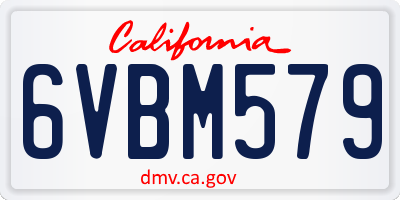 CA license plate 6VBM579