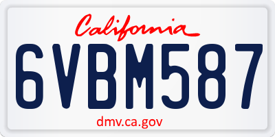 CA license plate 6VBM587