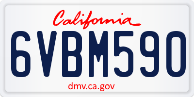 CA license plate 6VBM590