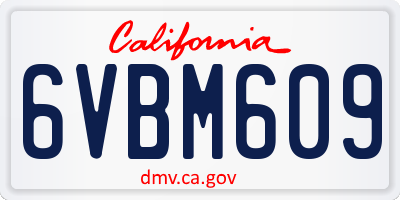 CA license plate 6VBM609