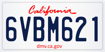 CA license plate 6VBM621