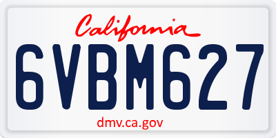 CA license plate 6VBM627