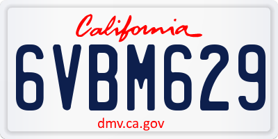 CA license plate 6VBM629
