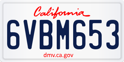CA license plate 6VBM653