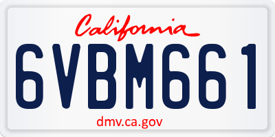 CA license plate 6VBM661