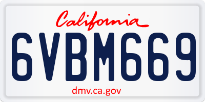 CA license plate 6VBM669