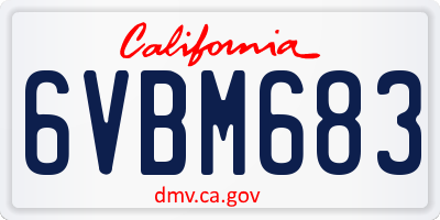 CA license plate 6VBM683