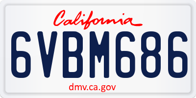 CA license plate 6VBM686