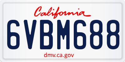 CA license plate 6VBM688