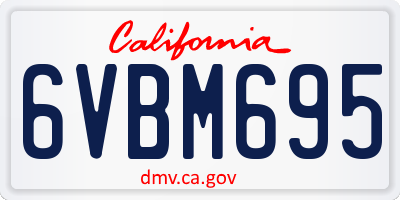 CA license plate 6VBM695