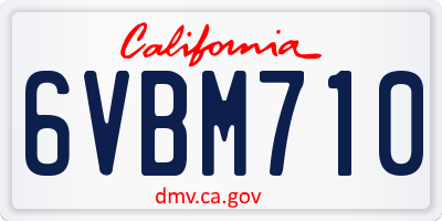 CA license plate 6VBM710