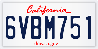 CA license plate 6VBM751