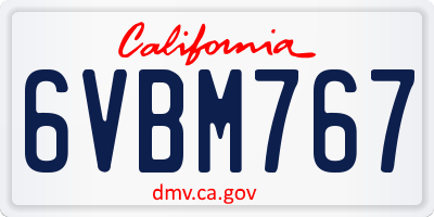 CA license plate 6VBM767