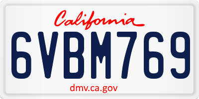 CA license plate 6VBM769