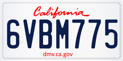 CA license plate 6VBM775