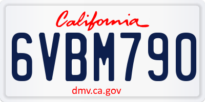 CA license plate 6VBM790