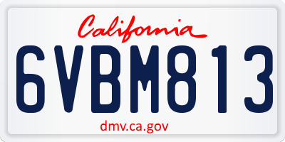 CA license plate 6VBM813