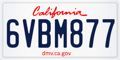 CA license plate 6VBM877