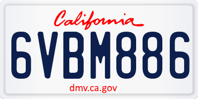 CA license plate 6VBM886