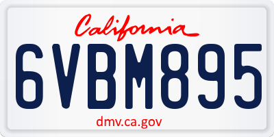 CA license plate 6VBM895