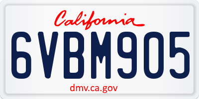 CA license plate 6VBM905