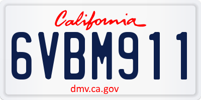 CA license plate 6VBM911