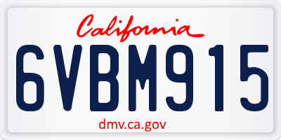CA license plate 6VBM915