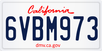 CA license plate 6VBM973