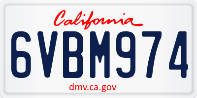 CA license plate 6VBM974
