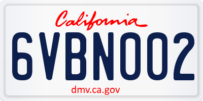 CA license plate 6VBN002