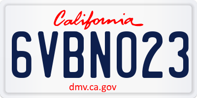 CA license plate 6VBN023