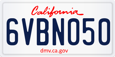 CA license plate 6VBN050