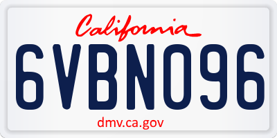 CA license plate 6VBN096