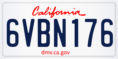 CA license plate 6VBN176