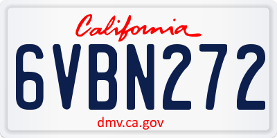 CA license plate 6VBN272