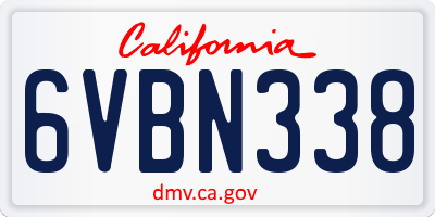 CA license plate 6VBN338