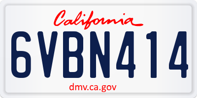 CA license plate 6VBN414