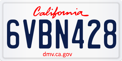 CA license plate 6VBN428