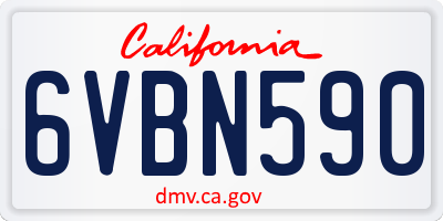CA license plate 6VBN590