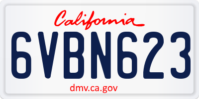 CA license plate 6VBN623