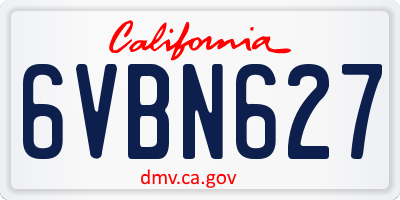 CA license plate 6VBN627