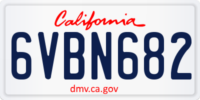 CA license plate 6VBN682