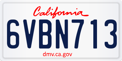 CA license plate 6VBN713