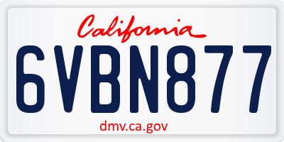 CA license plate 6VBN877