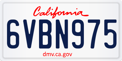 CA license plate 6VBN975