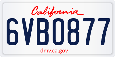 CA license plate 6VBO877